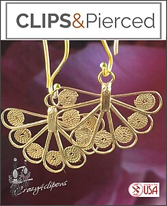 Everyday Sophistication: Light Filigree Fan Clip Earrings