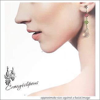 Sweet Dangling Swarovski Crystal Earrings | Pierced or Clips
