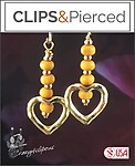 Cheerful Hearts: Sweet Yellow Friendship Clip Earrings.
