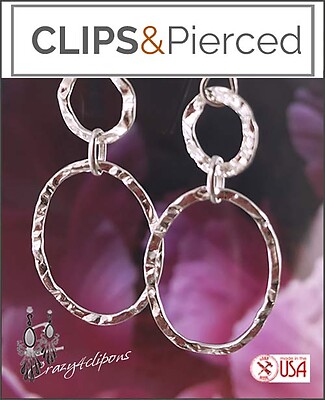 Hammered Silver Hoops| Pierced & Clip Ons