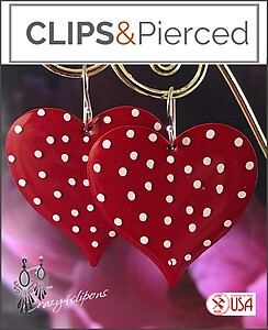 Cheerful Hearts: Polka Dot Earrings - Pierced or Clips