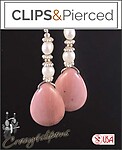 Pink Peruvian Opal Earrings | Pierced or Clip-ons