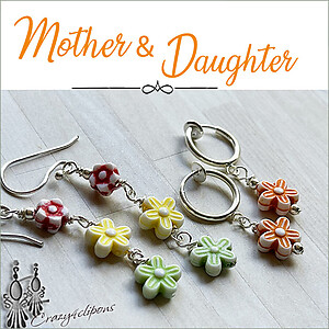Mother and Daughter Flower Bouquet Earring Set