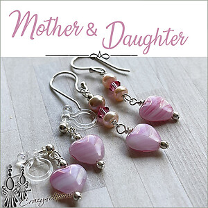 Tickle me Pink. Mother & Daughter Earrings Set
