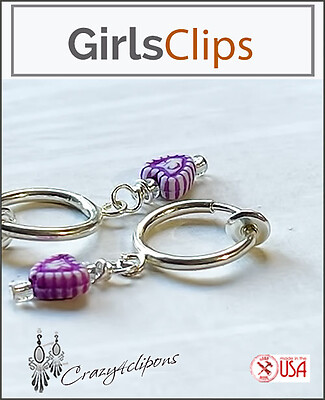 Little Hearts Girls Clip Earrings