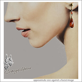 Stunning Zirconia Teardrop Earrings. Clip on & Pierced
