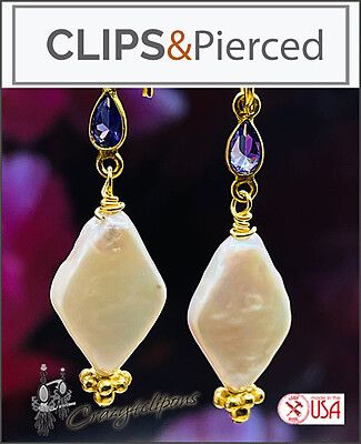 Sparkling Sophistication: Crystal & Pearl Clip-On Earrings