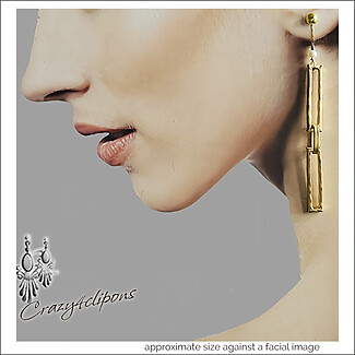 Timeless Elegance: Long Gold Dangling Clip Earrings