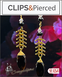 Dazzling Onyx Delight Clip Earrings