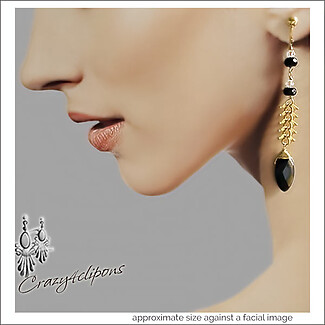 Dazzling Onyx Delight Clip Earrings