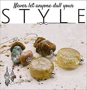 Cracked Glass Dangling Earrings: Glam up your Style. Clipon & Pierced