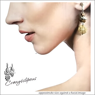 Cracked Glass Dangling Earrings: Glam up your Style. Clipon & Pierced