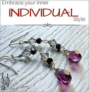 Vibrant Purple Crystal & Pearl Clip Earrings