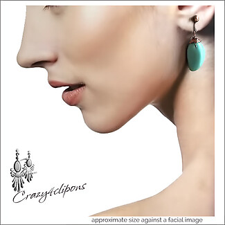 Chic Summer Style. Turquoise-like (Clipon & Pierced) Earrings