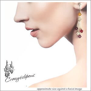 Elegant Dangling Swarovski Crystal Earrings - Clipon & Pierced