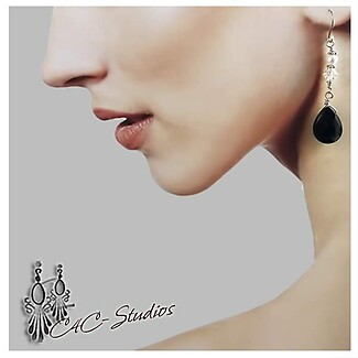 Dazzle in These Stunning Onyx Swarovski Earrings (Pierced or Clipons)
