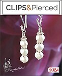 Trio of Pearls Earrings | Pierced or Clip-ons