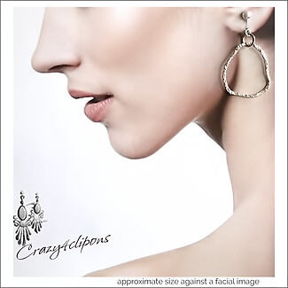Sparkle in Style-Clip On and Pierced Sterling Silver Hammered Hoop Earrings