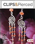 Silver & Carnelian Drop Earrings - For Pierced and Clipon Ears!