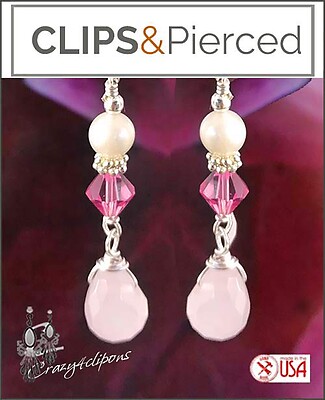 Swarovski Crystal, Pearls & Quartz Earrings | Pierced or Clip-ons