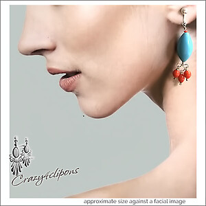 Unique Baguette Summer Earrings| Pierced & Clipons