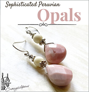Beautiful Pink Peruvian Opal Earrings (Pierced or Clip-Ons)