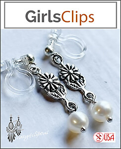 Adorable Wedding Clipon Earrings for the Flower Girl