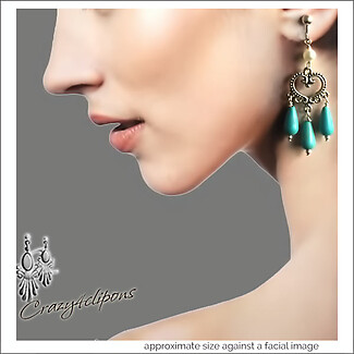 Bold Clipon or Pierced Summer Chandelier Earrings