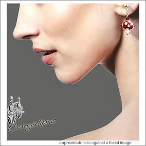 Artsy! Lamp Work Floral Red Earrings | Pierced or Clip-ons