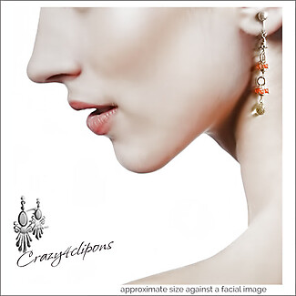 Beautiful and Elegant Light Dangling Carnelian Clip Earrings