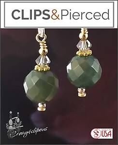 Classic Gemstones Earrings |Pierced or Clip-ons
