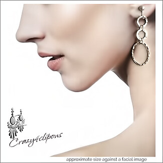 Elegant Triple Hoops Sterling Silver ClipOn & Pierced Earrings