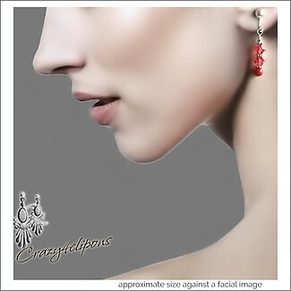 Pierced & Clip Earrings: Coral w/ Swarovski | Pierced or Clip-ons