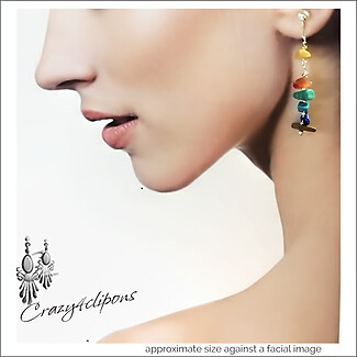 Eclectic-Multicolored Summer Earrings | Pierced or Clip-ons