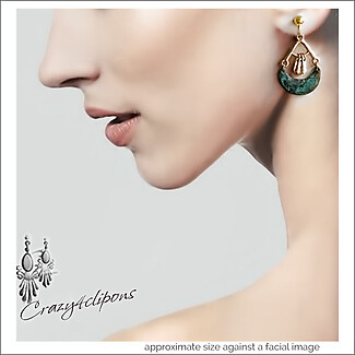 Verdigris Dangling Earrings | Pierced & Clip-ons
