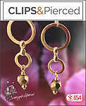 Stand Out in Style with Minimalistic Gold Dangling Hoop Earrings. Clipon & Pierced