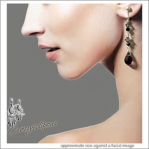 Long Dangling Purple Earrings | Pierced or Clip-ons