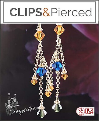 Swarovski Crystal Earrings for a Crisp Look: Pierced or Clipon