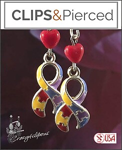 Autism Awareness Earrings | Pierced or Clip-ons