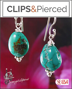 Organic Turquoise Earrings | Pierced & Clip-ons