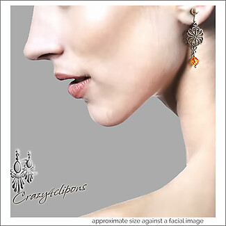 Dazzling Sterling Silver Filigree Crystal Earrings (Clip on & Pierced)