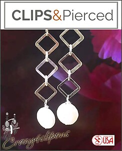 Dressy Sterling Silver Dangling Earrings| Pierced or Clips