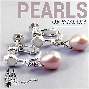 Sweet & Petite Pink Pearls Earrings. Clip ons & Pierced