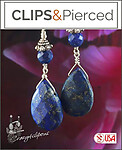 Gorgeous Large Faceted Lapis Lazuli Earrings. Clip on & Pierced