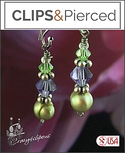 Pierced & Clip Earrings: Pearls w/ Crystals