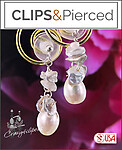 Gorgeous Cluster of Pearls Dangling Earrings. Clip on & Pierced
