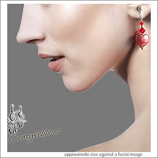 Venetian Heart Earrings For Valentine?s & Mother?s Day. Clip on & Pierced
