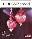 Venetian Heart Earrings For Valentine's & Mother's Day. Clip on & Pierced