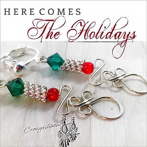 Holiday Artisan Wire Earrings for Pierced and Non-Pierced Ears