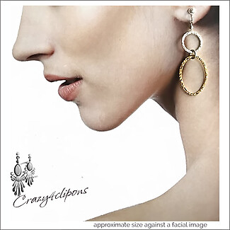 Glam Up Your Look with Duo-Toned Silver & Gold Textured Clip Earrings